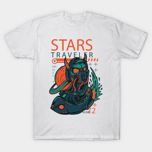 Stars Traveler 72 T-Shirt by Pixel Poetry